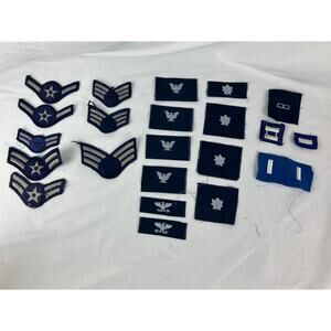 Vintage USAF Rank Patch Lot 25pc Chevron Eagle Insignia Military 22 pieces
